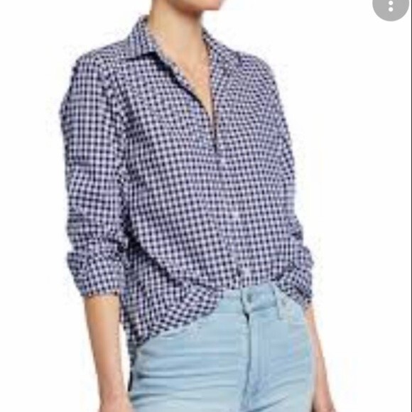 Rails Checkered Plaid Button Down Shirt in Blue White and Pink S